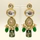Handcrafted Emerald Green Kundan Statement Bridal Necklace Set